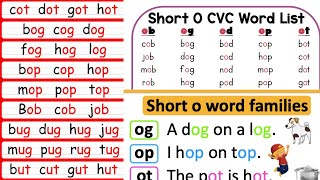 CVC quotOquot word Family  छोटे बच्चो को English पढ़ना कैसे सिखाये  English Worksheets  CVC Words [upl. by Arikal781]