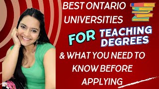 Best Ontario Universities for Teaching Degrees amp What You Need to Know Before Applying [upl. by Ardeth]