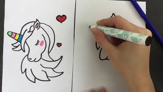 COME DISEGNARE UN UNICORNO  Impara a disegnare  Tutorial Disegno [upl. by Nanaek]