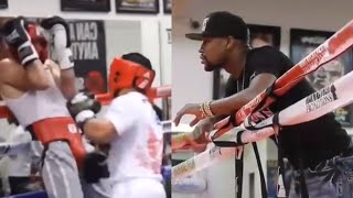 LEAK Ryan Garcia amp Gervonta Davis leaked SPARRING infront of Floyd Mayweather vs Kevin Johnson [upl. by Pape351]