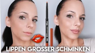 Lippen größer schminken 👄 DIY  Lippen schminken  Lip booster  KATJA DANIEL [upl. by Ahsinek725]