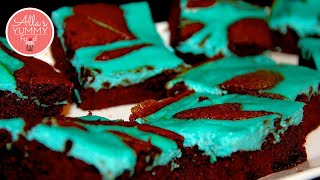 Blue Velvet Cheesecake Brownies Brownies Recipe Чизкейк Брауни [upl. by Ohaus]