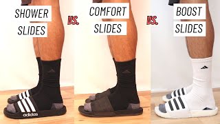 ULTIMATE Adidas Slides Guide  Which Is Best Adilette Shower vs Comfort vs Boost Slides [upl. by Chloris]