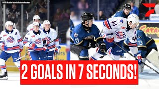 Rochester Americans Score Two Goals Seven Seconds Apart [upl. by Decato]