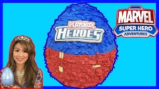 GIANT EGG SURPRISE OPENING Playskool Heros Marvel [upl. by Riccardo]