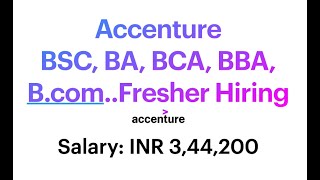 BSC BBA BCom Accenture Freshers Hiring  2024 [upl. by Boru]