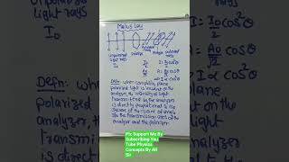 Malus Law Polarisation Notes Class 12 JEENEET EAMCETampIPE physicsconceptsbyalisir [upl. by Annim35]