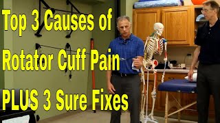 Top 3 Causes of Shoulder amp Rotator Cuff Pain PLUS 3 Sure Fixes [upl. by Sissy28]