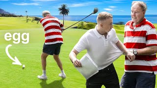 I Replaced Pro Golfers Balls With Eggs PRANK [upl. by Birkner515]