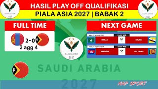 HASIL PLAY OFF QUALIFIKASI PIALA ASIA 2027  TIMNAS Timor Leste Melaju Ke Babak Qualifikasi [upl. by Ali]