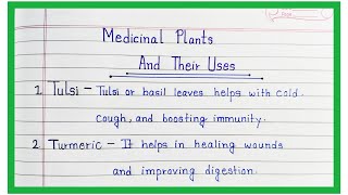 10 Medicinal Plants And Their uses In English  Easy Sentences About Medicinal Plants And Their uses [upl. by Rori]