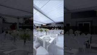 white and classic event set up for a 80 year birthday [upl. by Blackstock338]