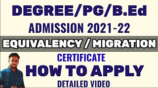 EQUIVALENCY MIGRATION CERTIFICATE  HOW TO APPLY  DETAILED VIDEO  KERALA [upl. by Kirch]