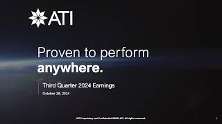 ATI Inc ATI Q3 2024 Earnings Presentation [upl. by Lorrimer]