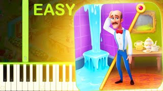 HOMESCAPES THEME  EASY Piano Tutorial [upl. by Kerred]