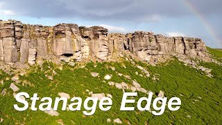 Flying over Stanage Edge in the Peak District [upl. by Akihsar]