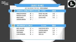 Church amp Oswaldtwistle CC 2nd XI v Greenmount CC 2nd XI [upl. by Erdnad700]