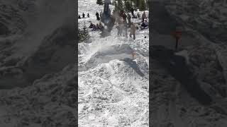 oh NO Double snowboard jump backflip gone wrong OUCH [upl. by Yug920]