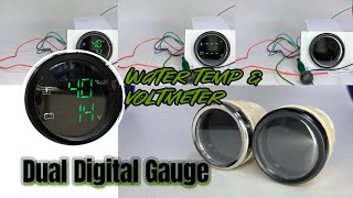 B02R52TVBS Dual Digital Gauge Water Temperature amp Voltmeter  RICO Instrument [upl. by Sible]