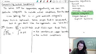 34 Separable Equations  definite integrals [upl. by Xela]