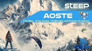 Steep Aoste Full Map  All Drop Zones Challenges and Points of Interest [upl. by Tinaret41]