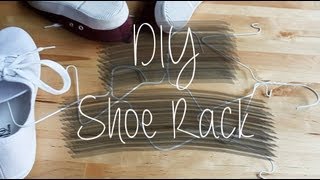 DIY Shoe Rack Wire Hangers [upl. by Hars]