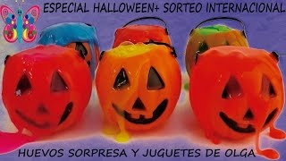 Calabazas sorpresa con slime o moco especial Halloween finalizado [upl. by Amle429]