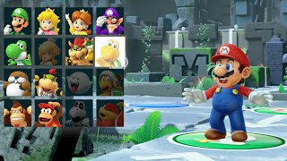 Super Mario Party  Mario vs Goomba vs Shy Guy vs Wario  Whomps Domino Ruins [upl. by Eneliak862]