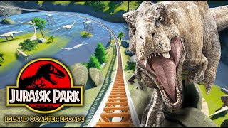 JURASSIC PARK Island Adventure Escape Roller Coaster POV CC [upl. by Phemia]