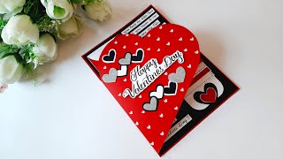 DIY Handmade Valentines Day Greeting Card  Beautiful Greeting Card Ideas for Boyfriend  Tutorial [upl. by Lorena]