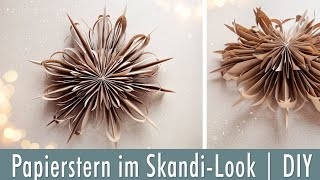 Papierstern im SkandiLook falten für Wand oder Fenster  fluffiglockige Weihnachtssterne  DIY [upl. by Adnoyek]