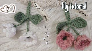 crochet lily of the valley 🪻 ♡ keychain earpods and others accessories ✨️ easy way ♡♡ [upl. by Nagaek826]