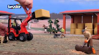 Bruder Toys Schaeffer Compact Loader 2034 w Figure amp Accessories 02191 [upl. by Avery]