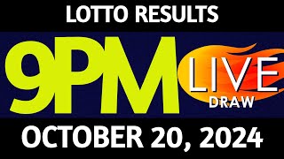 Lotto Result Today 900 pm draw October 20 2024 Sunday PCSO LIVE [upl. by Nitas]