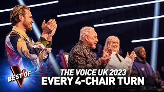 Every 4CHAIR TURN on THE VOICE UK 2023 [upl. by Lesya644]