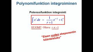 Polynomifunktion integrointi [upl. by Hilar]