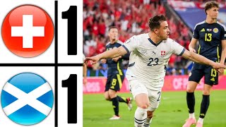 Scotland vs Switzerland 11 EURO 2024  Shaqiri Goal  mctominay goal 2024  suisse vs scotland [upl. by Yra]