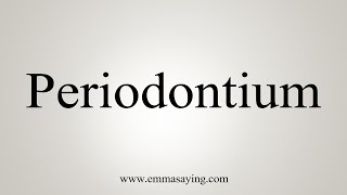 How To Say Periodontium [upl. by Orips547]