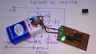 NE555 ic tester  How to make NE555 ic tester circuit [upl. by Jamill986]