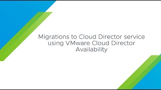 VMware Cloud Director Availability 42 Migrations to VMware Cloud on AWS Cloud Director service [upl. by Timothea]