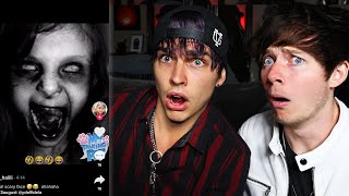 Reacting to the SCARIEST Tik Toks Ever  Colby Brock [upl. by Abramson]