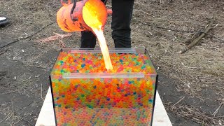 100000 Orbeez VS Lava in Aquarium  Crazy Experiment [upl. by Liamaj929]