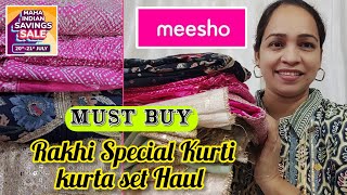 🌹Meesho Haul🌹Meesho Rakhi Special KurtiKurta Set 🌹FestiveDesignerParty Wear Collection 🌹 [upl. by Spears]