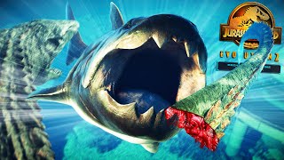 DUNKLEOSTEUS vs MOSASAURUS  Jurassic World Evolution 2 Prehistoric Marine Species Showcase [upl. by Asiilanna]