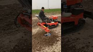 mini crawler tractor with earth auger drill post hole digger for tree plantingfarming agriculture [upl. by Alayne81]