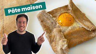 Crêpes salées bretonnes faites maison garnies avec jambonœufcomté galettes bretonnes [upl. by Ynnal889]