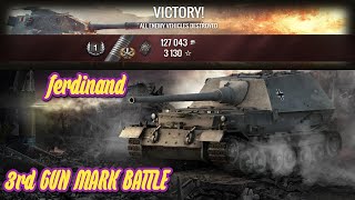 WoT  Ferdinand 3RD Gun Mark Battle [upl. by Yarg]