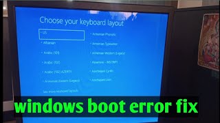 windows boot error solved  how to fix windows boot problem [upl. by Seys848]