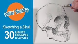 Sketching a Skull  Gettin Sketchy Live [upl. by Gosney35]