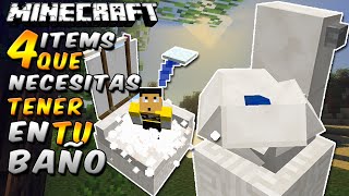 Minecraft 4 items que necesitas tener en tu Baño  Rabahrex [upl. by Ydde945]